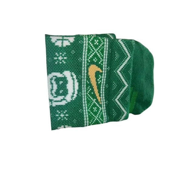 2 Nike ELITE Crew Basketball Socks CHRISTMAS green dri fit santa holidays W6-10 - Picture 3 of 3